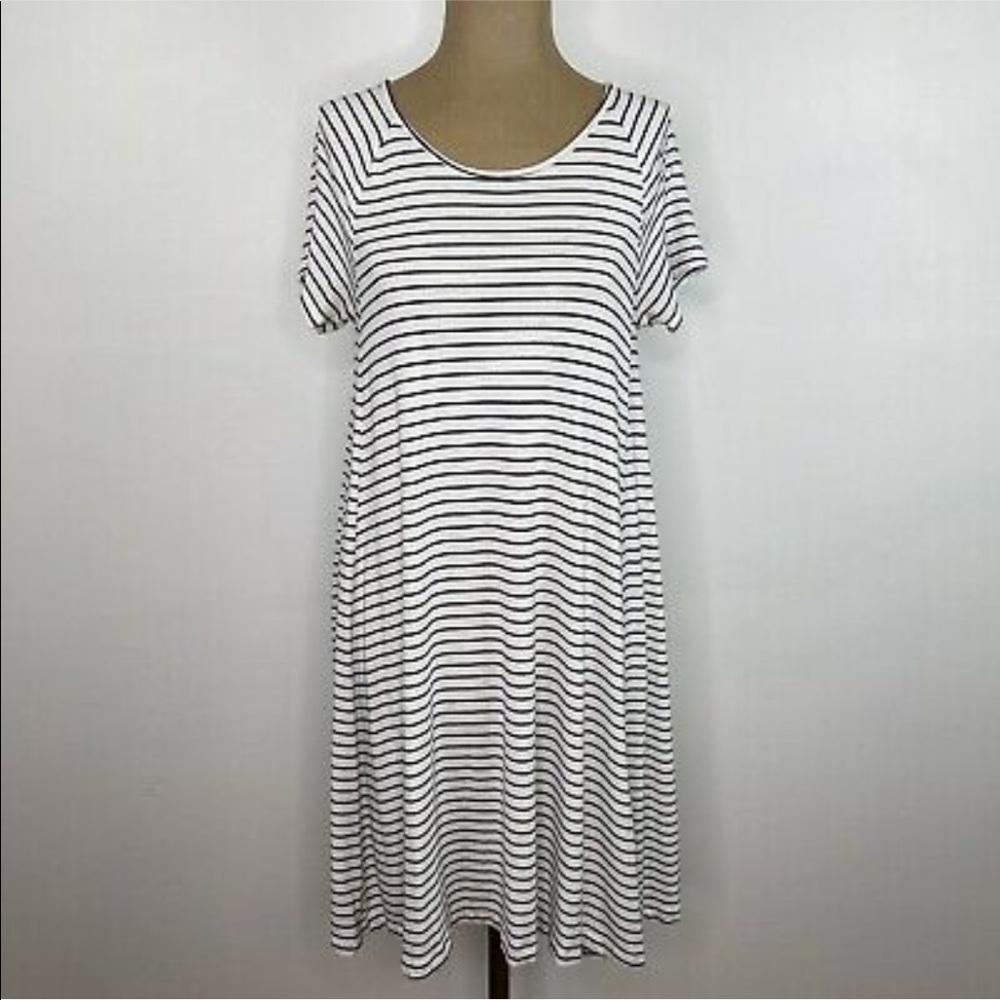 Black and white striped tshirt dress